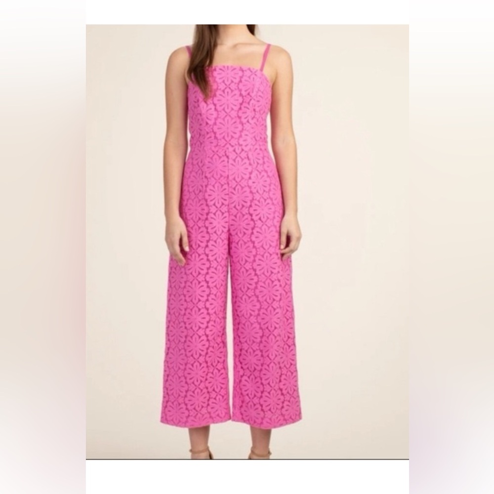 Trina Turk Pink Lace Jumpsuit